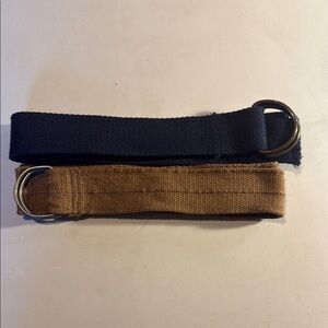Hollister Mens Deep Blue and Tan Belt Set